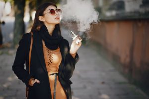 Stylish Girl Smoking An E Cigarette